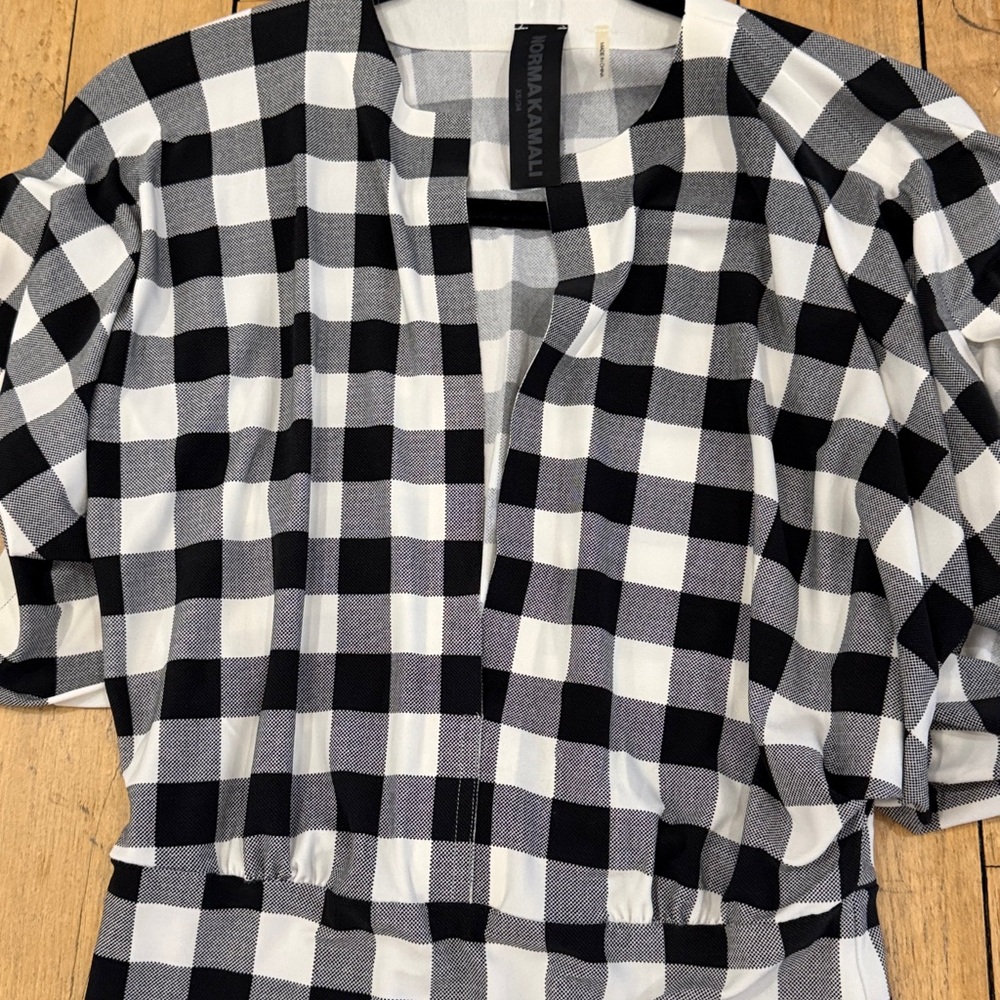 Norma Kamali Obie Gingham Maxi XS - Picture 7 of 16